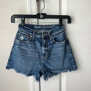 American Eagle Shorts Womens 000 Cut Offs High Rise Mom Jorts 100% Cotton Y2K